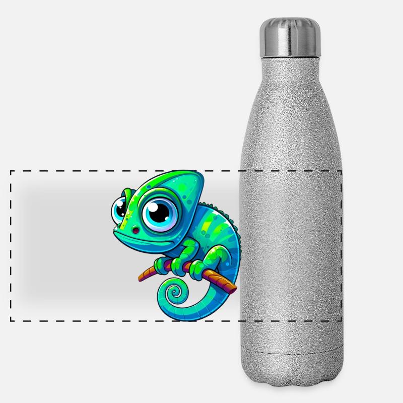 Chamäleon Panorama Glitzer Isolierflasche 500 ml