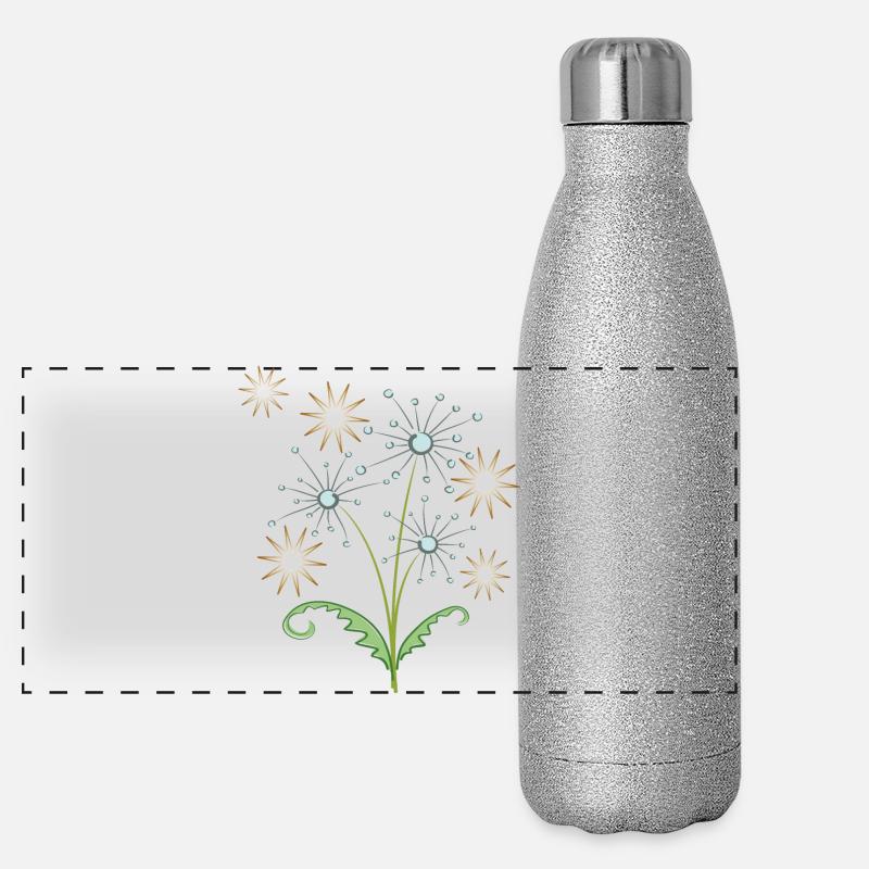 Poinsettias Panoramic Glitter Thermal Bottle 500 ml