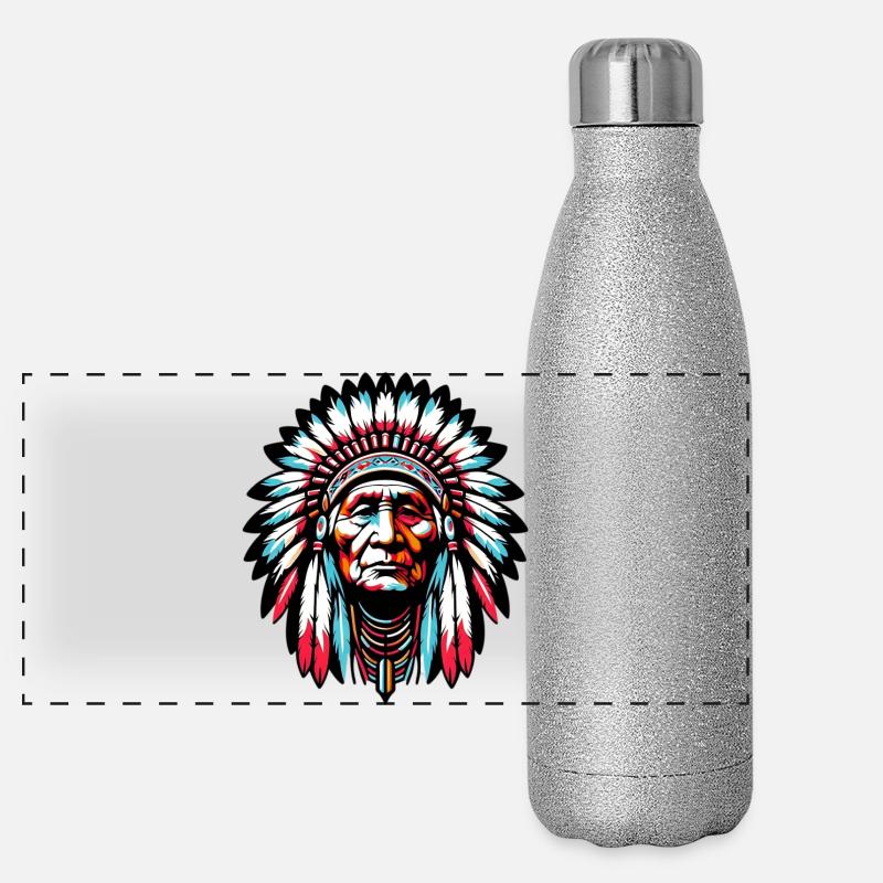 Amérindien Américain Gourde isotherme panoramique pailletée 500 ml