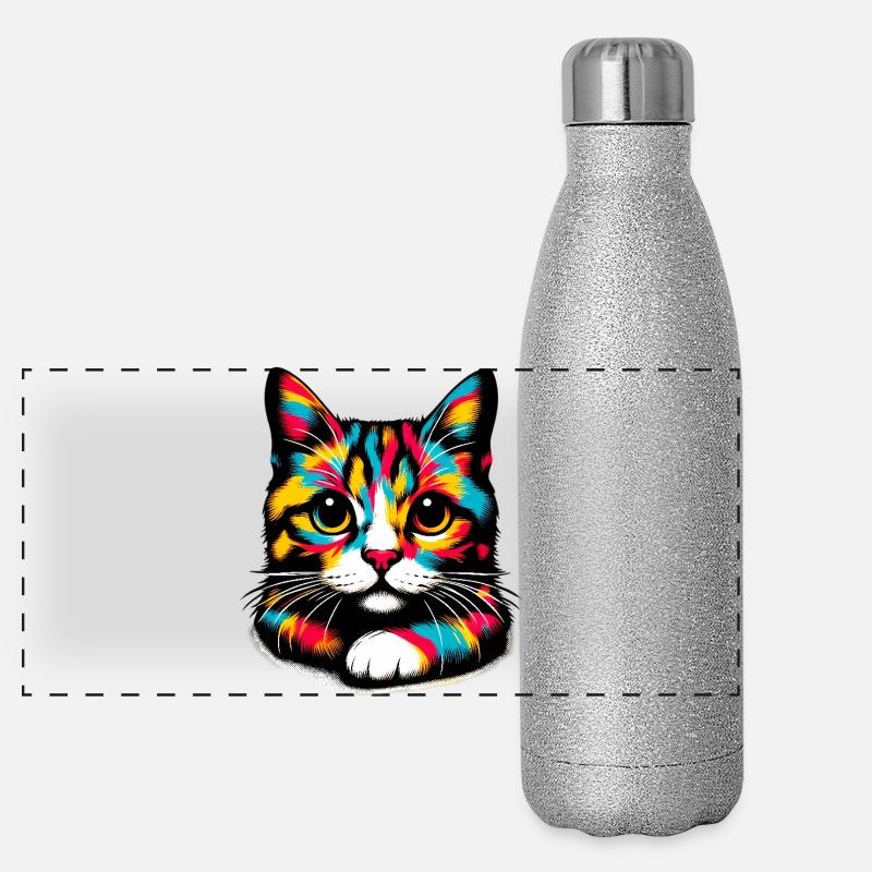 Chat Gourde isotherme panoramique pailletée 500 ml