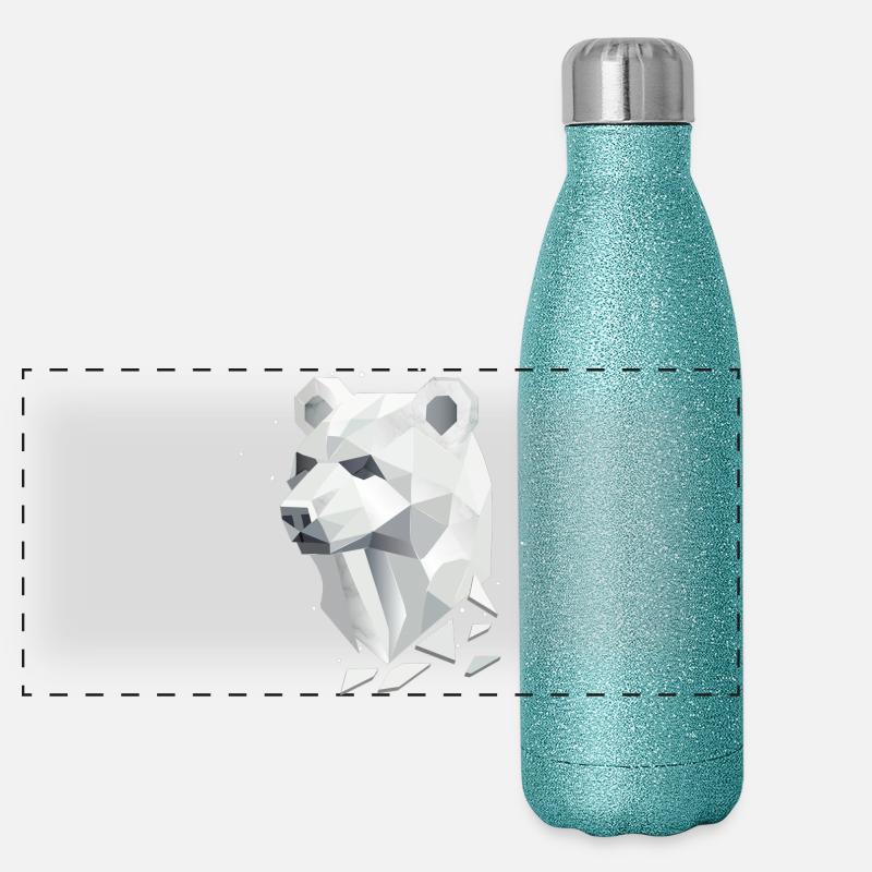 Geometric Bear Head – Strength and Tranquility Panoramic Glitter Thermal Bottle 500 ml