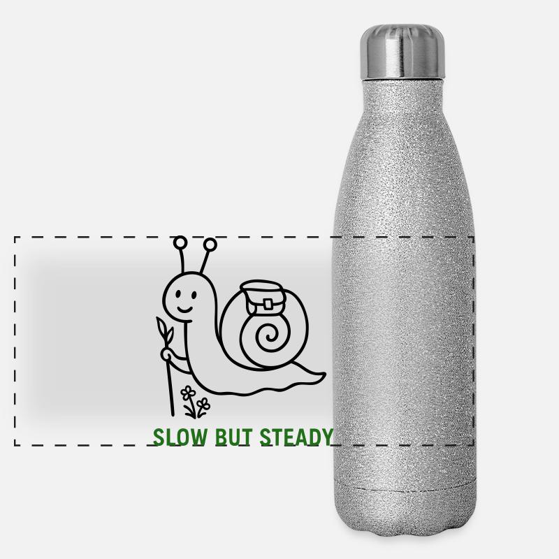 Escargot lent mais régulier Gourde isotherme panoramique pailletée 500 ml