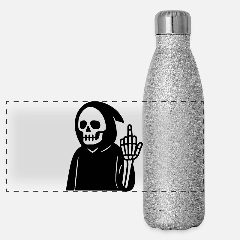 Cooles Reaper Design Illustration Panorama Glitzer Isolierflasche 500 ml
