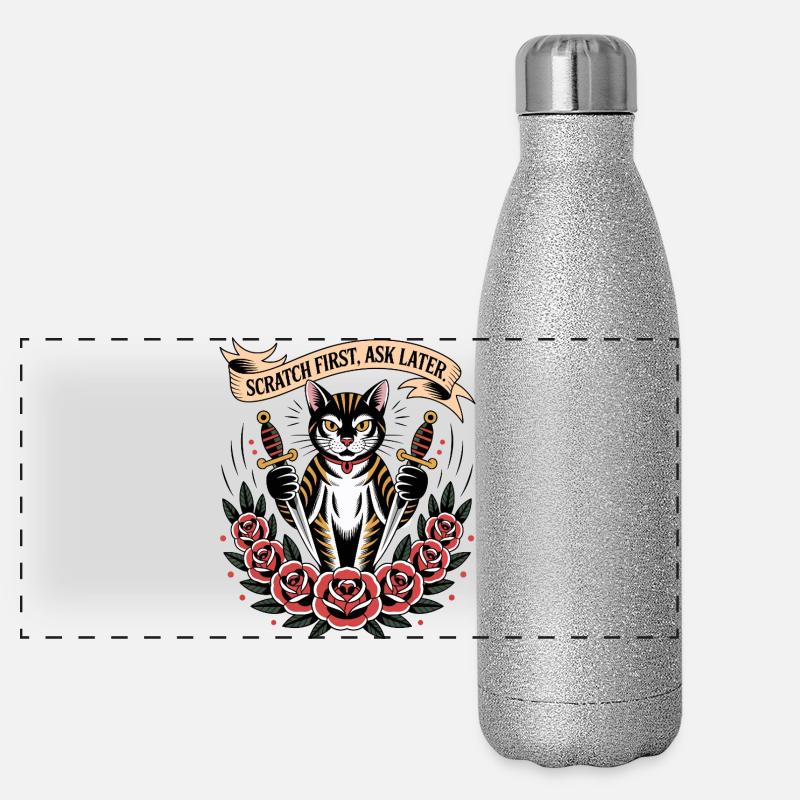 Scratch First Cat Panoramic Glitter Thermal Bottle 500 ml
