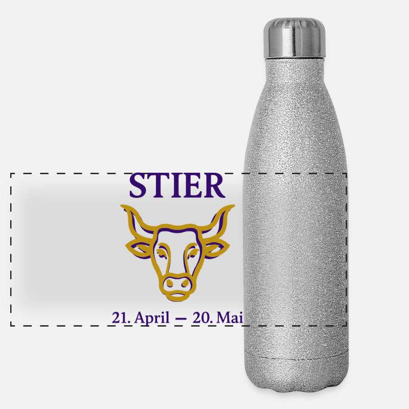 Sternzeichen Stier Panorama Glitzer Isolierflasche 500 ml