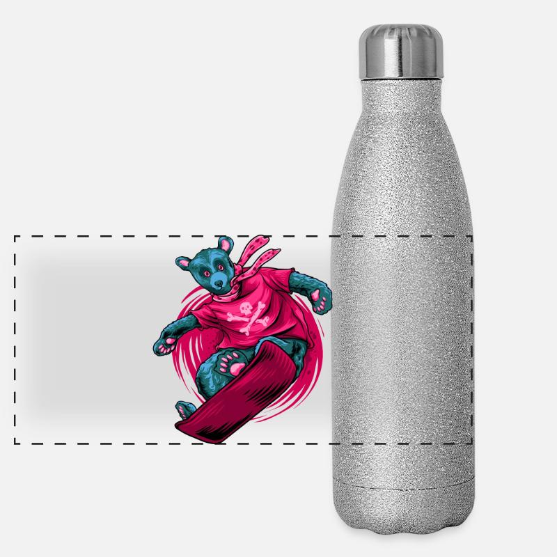 Snowbear - Panoramic Glitter Thermal Bottle 500 ml - silver glitter