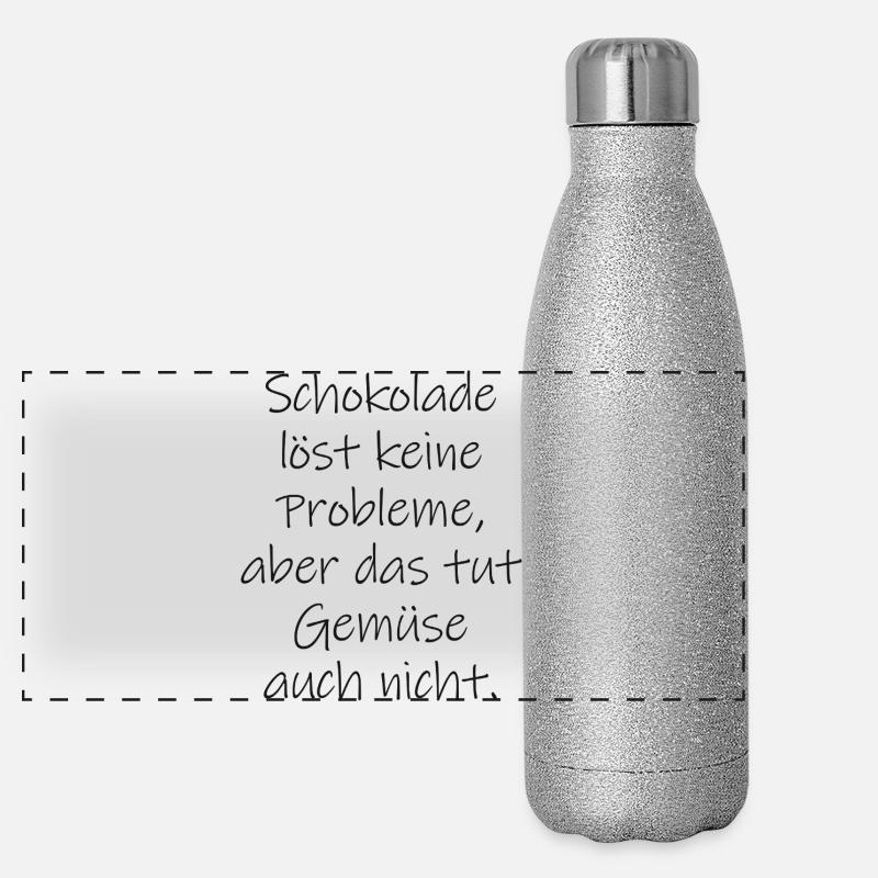 Chocolate doesn't solve any problems funny saying Panoramic Glitter Thermal Bottle 500 ml