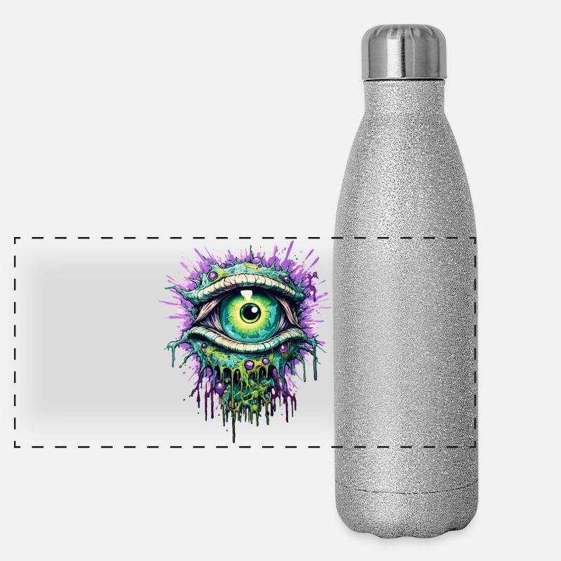 Psychedelic Eye Colorful LSD Drugs Trip Panoramic Glitter Thermal Bottle 500 ml