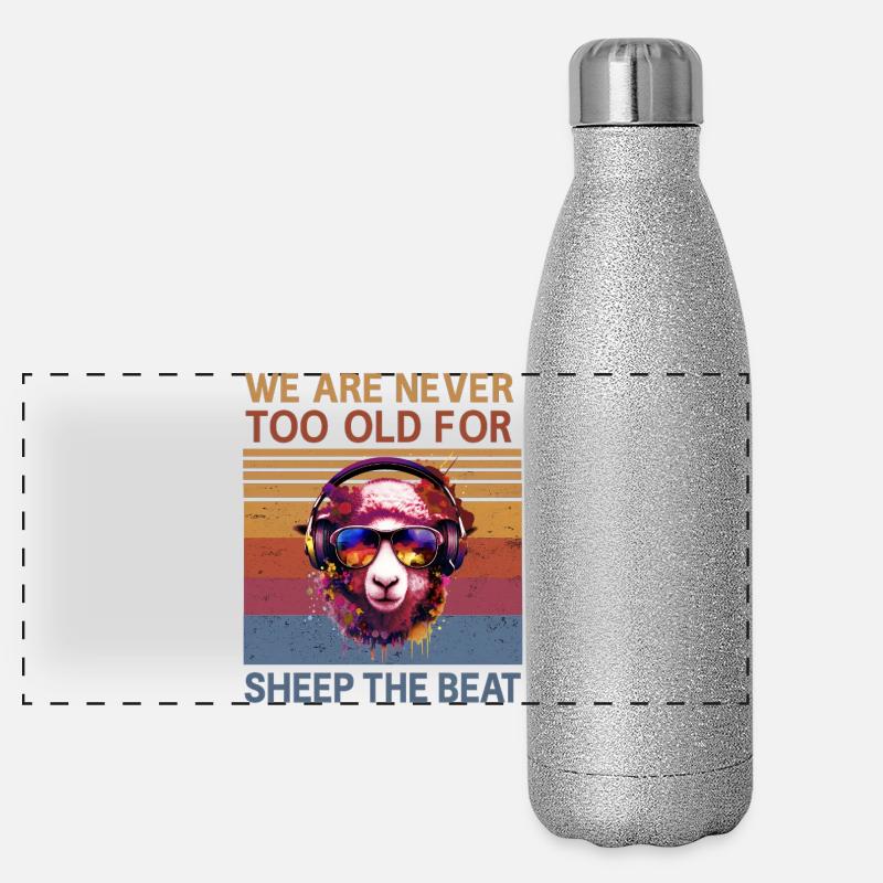 Sheep Beat Retro Vibes Panoramic Glitter Thermal Bottle 500 ml