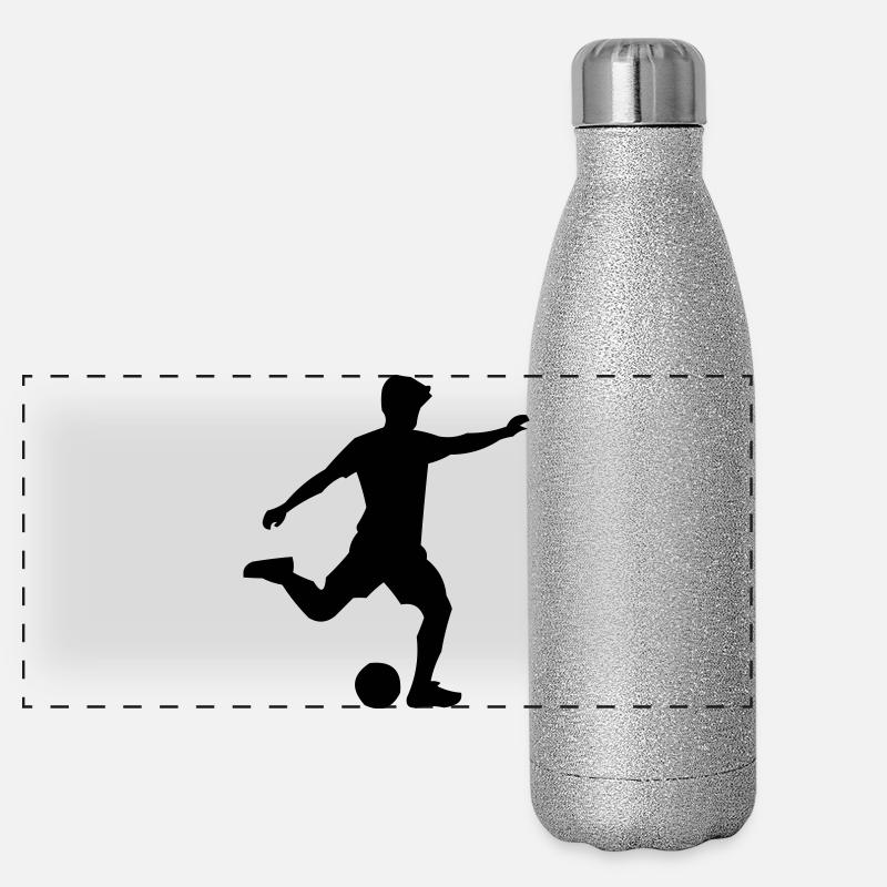 fußball Panorama Glitzer Isolierflasche 500 ml
