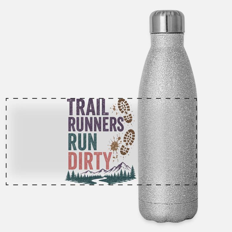 Trailrunner laufen schmutzig Panorama Glitzer Isolierflasche 500 ml