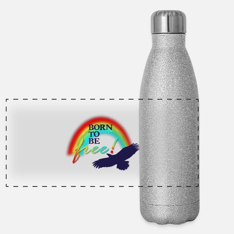 Born to be FREE Panorama Glitzer Isolierflasche 500 ml