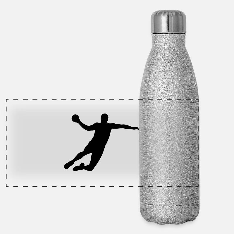 Handball Sprungwurf Panorama Glitzer Isolierflasche 500 ml