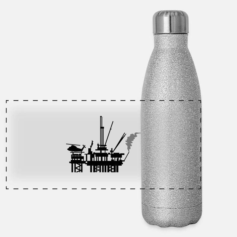 plate-forme pétrolière / offshore oil rig (2c) Gourde isotherme panoramique pailletée 500 ml