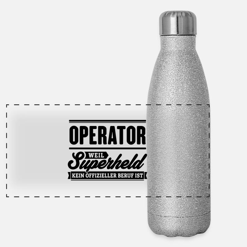 Superheld Operator Panorama Glitzer Isolierflasche 500 ml
