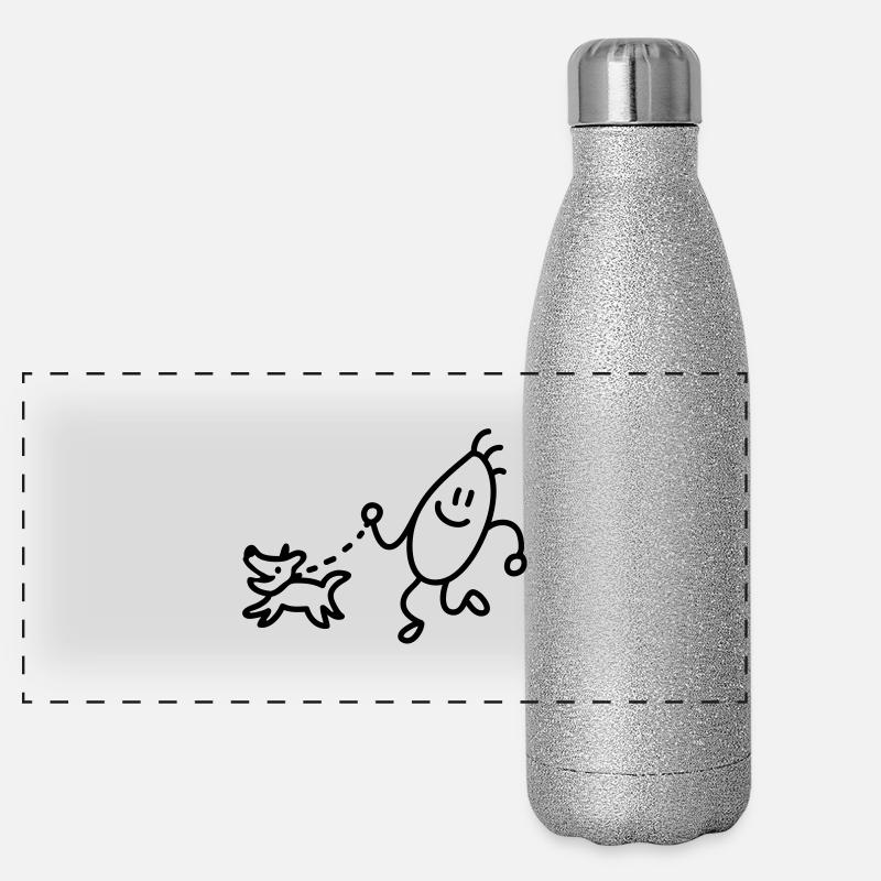 Go for a walk - run - line Panoramic Glitter Thermal Bottle 500 ml