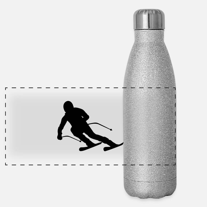 Skiing tribal Gourde isotherme panoramique pailletée 500 ml