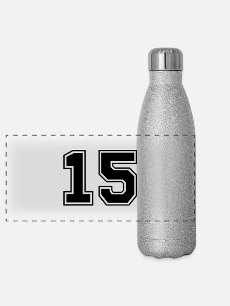 funfzehn - Panoramic Glitter Thermal Bottle 500 ml - silver glitter - Front