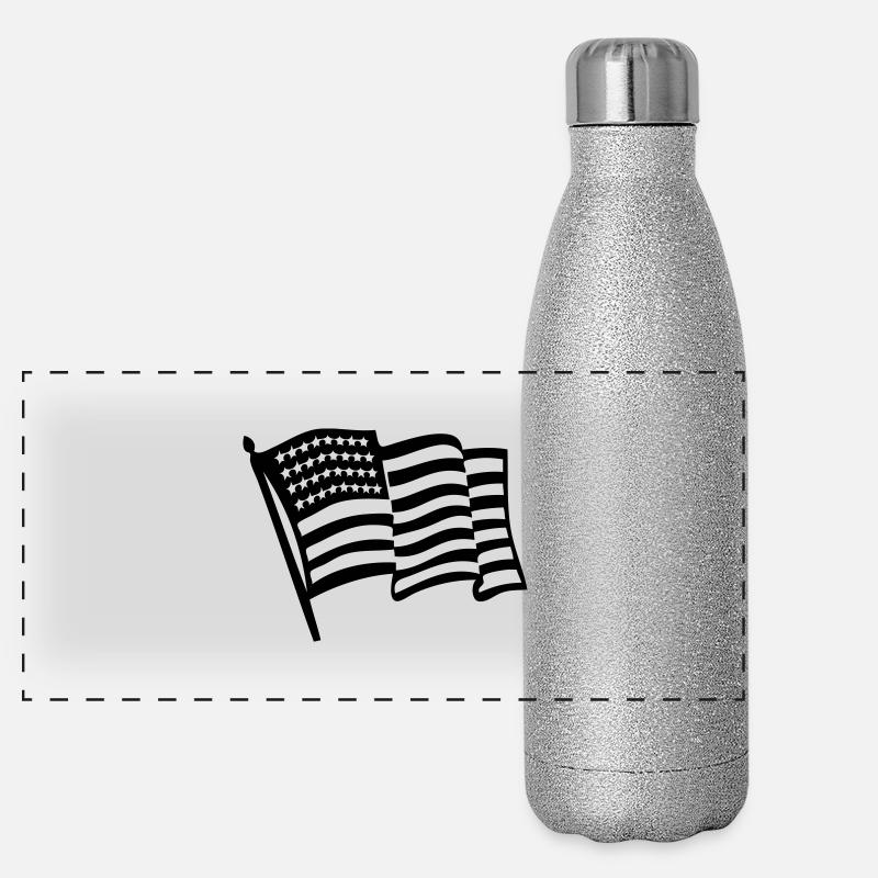 america design drapeau Gourde isotherme panoramique pailletée 500 ml