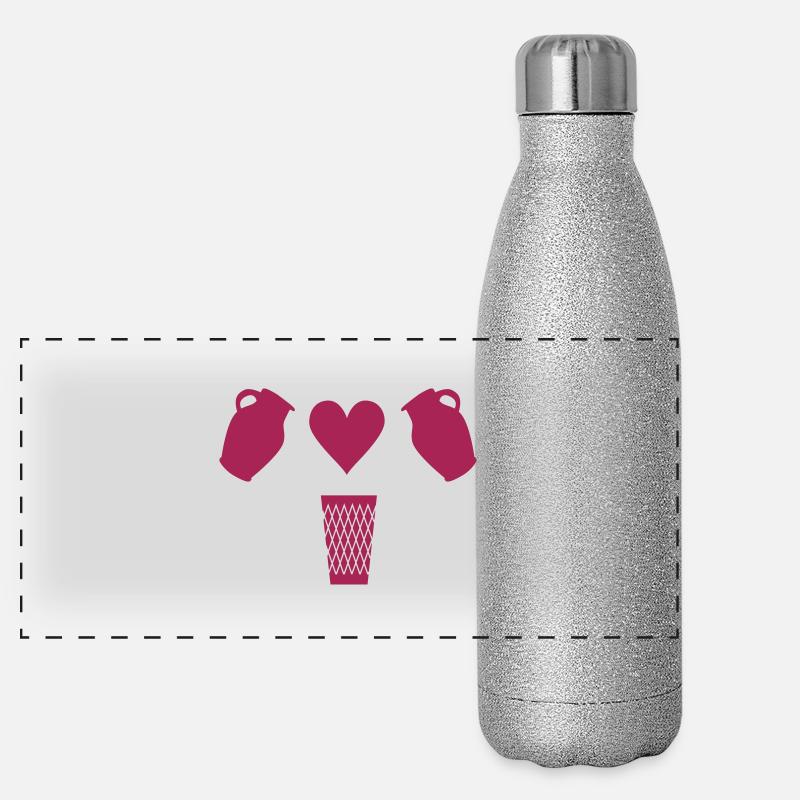 Bembel Love - Apfelwein und Geripptes Panorama Glitzer Isolierflasche 500 ml