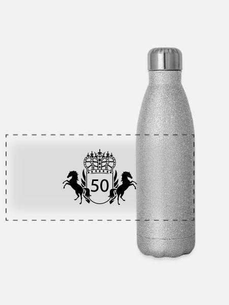 50 - Panoramic Glitter Thermal Bottle 500 ml - silver glitter - Front