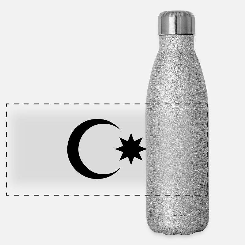 Azerbaijan Moon and Star Azerbaijan Panoramic Glitter Thermal Bottle 500 ml