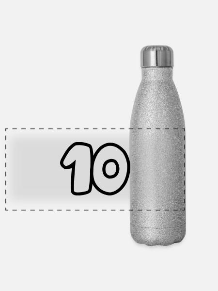 10 - Panorama Glitzer Isolierflasche 500 ml - Silber Glitzer - Vorne