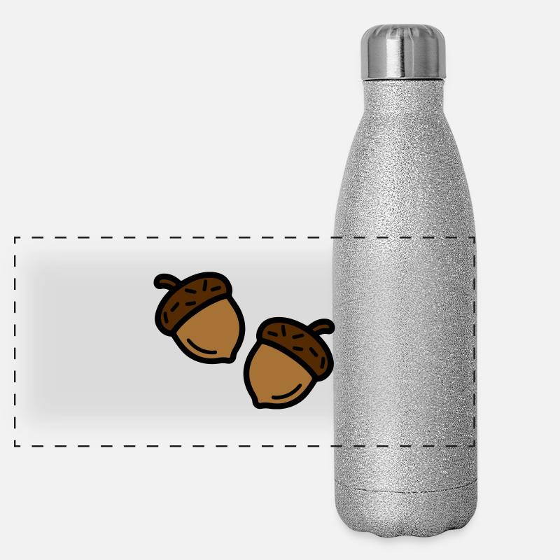 Eichel Herbst Eiche Panorama Glitzer Isolierflasche 500 ml