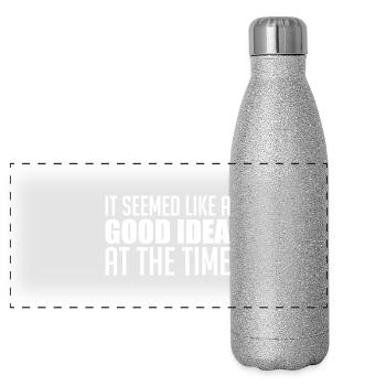 English Humor Design for All Occasions - Panoramic Glitter Thermal Bottle 500 ml - silver glitter - Front