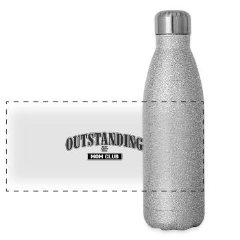 Outstanding Mom Club - Panorama Glitzer Isolierflasche 500 ml - Silber Glitzer - Vorne