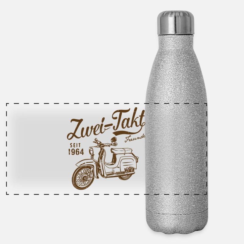 Simson Schwalbe Zweitakt Freunde Panorama Glitzer Isolierflasche 500 ml