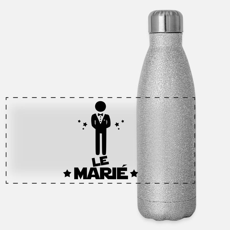 le marié,citations,message,bonhomme Gourde isotherme panoramique pailletée 500 ml