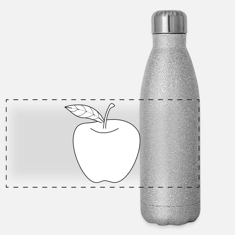Apfel schwarz-weiß Geschenk Geschenkidee Panorama Glitzer Isolierflasche 500 ml