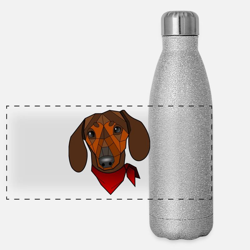 Dackel - Leo Panorama Glitzer Isolierflasche 500 ml