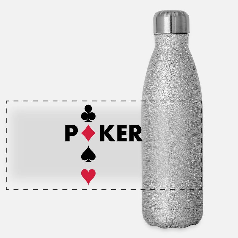 joueur de poker Gourde isotherme panoramique pailletée 500 ml