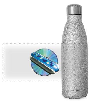 Esthétique Y2K : Chien froid - Gourde isotherme panoramique pailletée 500 ml - paillettes argentées - Devant