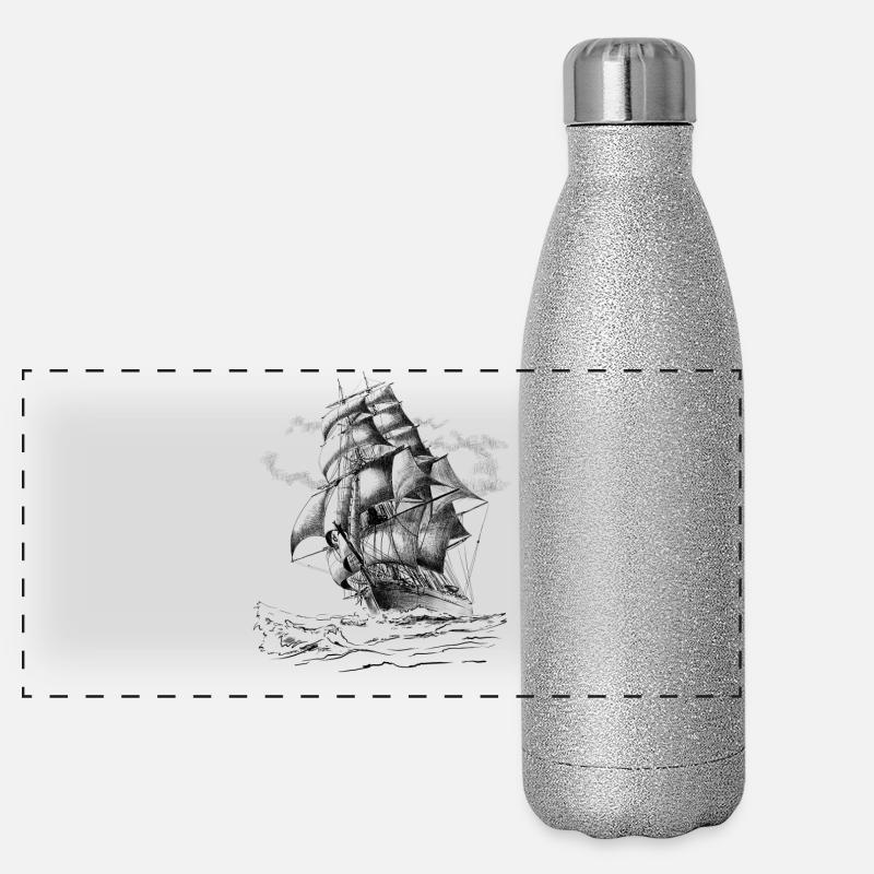Segelschiff Panorama Glitzer Isolierflasche 500 ml