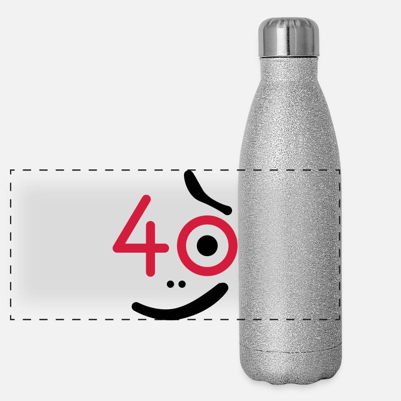 40 years - so what? - Panoramic Glitter Thermal Bottle 500 ml - silver glitter