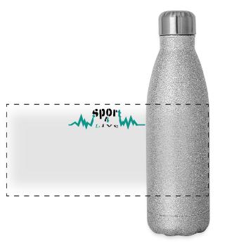 Sport - Gourde isotherme panoramique pailletée 500 ml - paillettes argentées - Devant