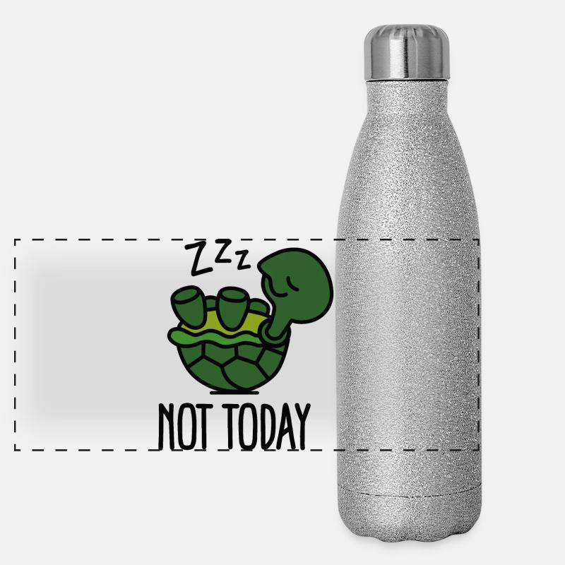 Not today - cute - sleeping - lazy - turtle - baby Panoramic Glitter Thermal Bottle 500 ml