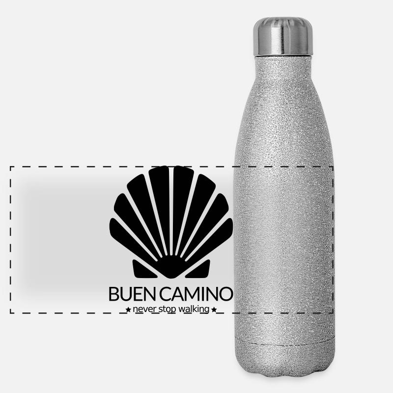 Buen Camino Saint Jacques de Compostelle Gourde isotherme panoramique pailletée 500 ml