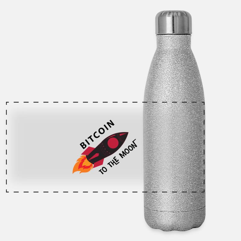 Bitcoin Rocket Moon Gourde isotherme panoramique pailletée 500 ml