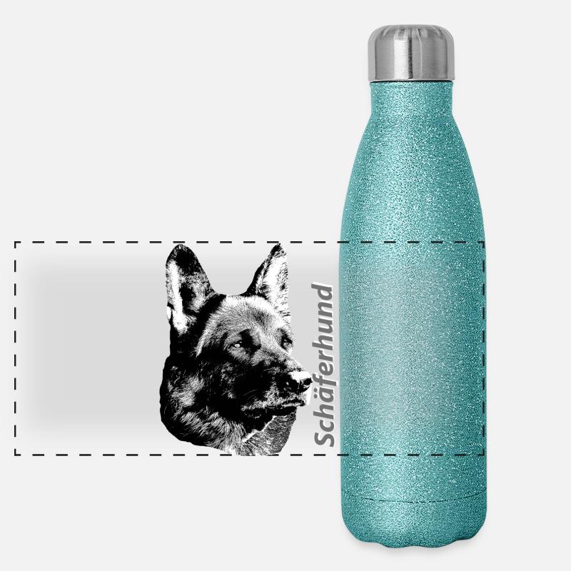 Chien de berger,Chien de chien,Chien de garde,Chiens Gourde isotherme panoramique pailletée 500 ml