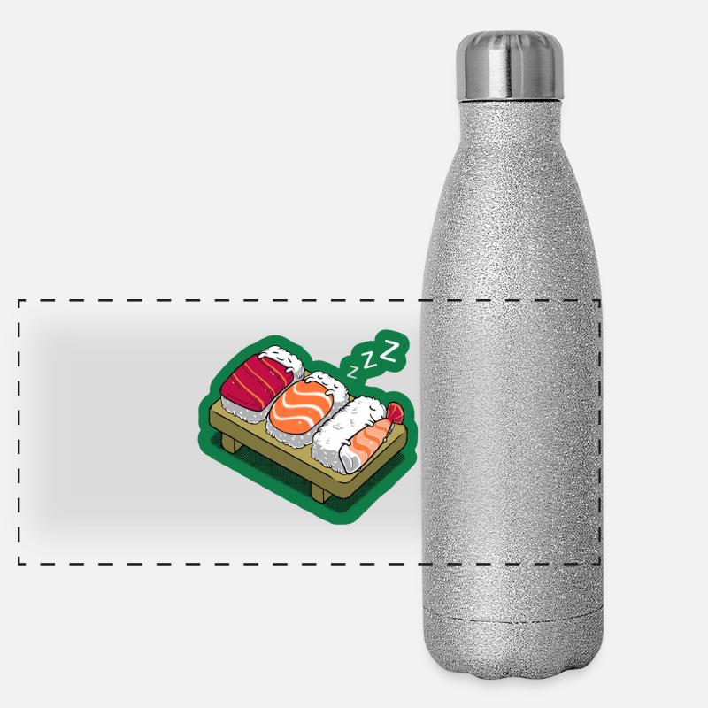 Sushi-Nickerchen Panorama Glitzer Isolierflasche 500 ml