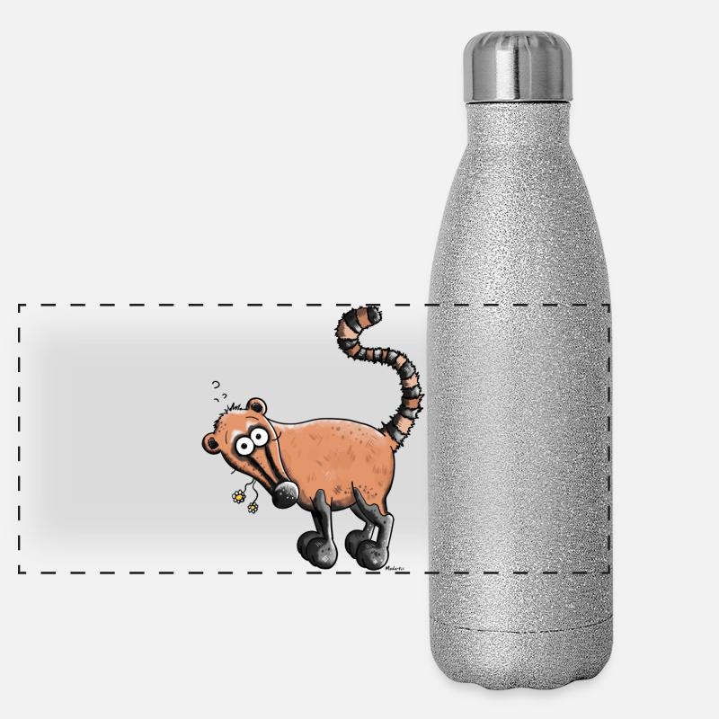 Funny Coati Panoramic Glitter Thermal Bottle 500 ml