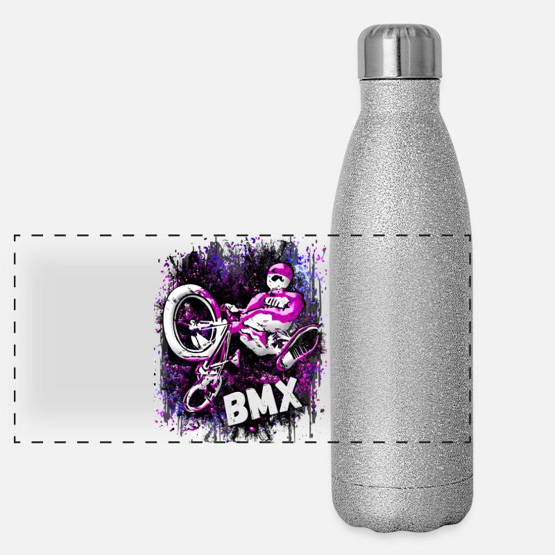 BMX / Bmx / bmx / Geschenkidee / Geburtstag Panorama Glitzer Isolierflasche 500 ml