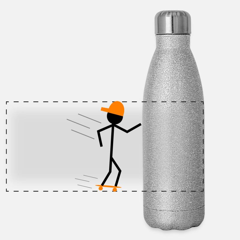 stickman skater Panoramic Glitter Thermal Bottle 500 ml
