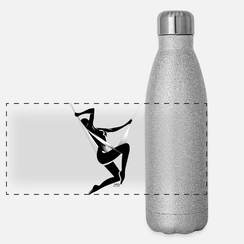 Silhouette Géométrique Noir-Blanc Gourde isotherme panoramique pailletée 500 ml