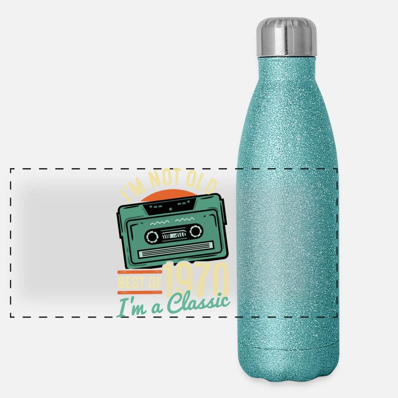 Anniversaire 1970 Gourde isotherme panoramique pailletée 500 ml