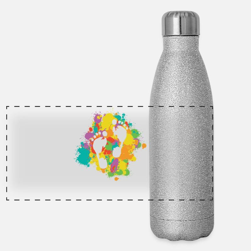 Footprints With Colorful Frame Panoramic Glitter Thermal Bottle 500 ml